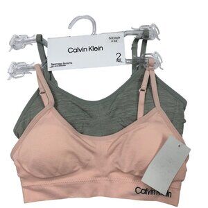 CALVIN KLEIN‎ GIRLS 2 PACK SEAMLESS BRALETTE SM 6-6X NEW WITH TAG